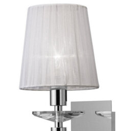 Luminosa Lighting Luminosa Tiffany Wall Lamp 1+1 Light E14 With White Shade Polished Chrome/crystal - thumbnail 3