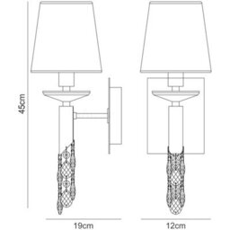 Luminosa Lighting Luminosa Tiffany Wall Lamp 1+1 Light E14 With White Shade Polished Chrome/crystal - thumbnail 5