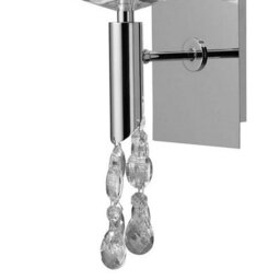 Luminosa Lighting Luminosa Tiffany Wall Lamp 1+1 Light E14 With White Shade Polished Chrome/crystal - thumbnail 4