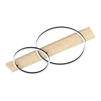 Elegant Black And Brown Led Wall Flush Ceiling Light With White Shade - image 1