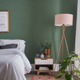Valuelights Camden Copper Tripod Floor Lamp With Blush Drum Shade - thumbnail 5