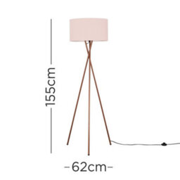 Valuelights Camden Copper Tripod Floor Lamp With Blush Drum Shade - thumbnail 7