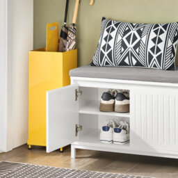 Sobuy Fsr172-W, Hallway Storage Bench Shoe Bench Shoe Cabinet With 2 Seats,white,w65Xd35Xh45 - thumbnail 6