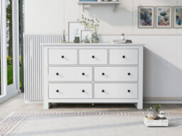Btm Sideboard Side Cabinet Kitchen Cabinet Storage Cabinet Sideboard Chest Of Drawers With 7 Drawers For Living Room, White - thumbnail 2