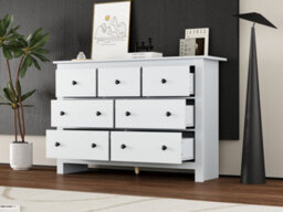 Btm Sideboard Side Cabinet Kitchen Cabinet Storage Cabinet Sideboard Chest Of Drawers With 7 Drawers For Living Room, White - thumbnail 5