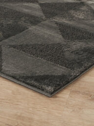 Hamilton Modern Metallic Sheen Area Rug - Mosaic Geometric Triangle Design Dark Grey 200Cm X 290Cm - thumbnail 4