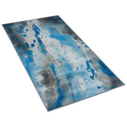 Beliani Multicolour Watercolour Abstract Area Rug 80 X 150 Cm - Soft Polyester, Low Pile, Anti-Slip Backing - thumbnail 3