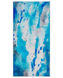 Beliani Multicolour Watercolour Abstract Area Rug 80 X 150 Cm - Soft Polyester, Low Pile, Anti-Slip Backing - thumbnail 1