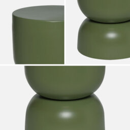 Sweeek - Side Table End Table Metal Bedside Table Diam.32 X H42Cm Madi Green 32X32X42 Cm - thumbnail 2