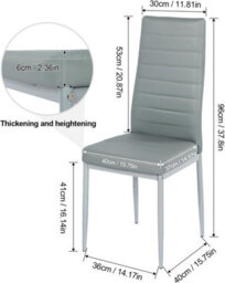 Kosy Koala Modern Dining Table Set With 4 Grey Faux Leather Chairs And 1 Bench Kitchen Dining Room Furniture - thumbnail 7
