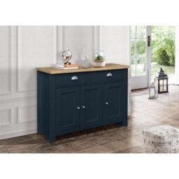 Birlea Highgate 3 Door 2 Drawer Sideboard Navy Blue & Oak - thumbnail 1