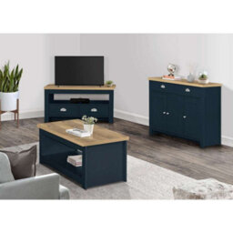 Birlea Highgate 3 Door 2 Drawer Sideboard Navy Blue & Oak - thumbnail 2