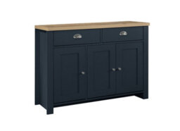 Birlea Highgate 3 Door 2 Drawer Sideboard Navy Blue & Oak - thumbnail 3
