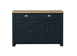 Birlea Highgate 3 Door 2 Drawer Sideboard Navy Blue & Oak - thumbnail 9