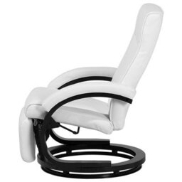 Beliani Recliner Chair Might With Footrest Faux Leather White - thumbnail 7