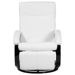 Beliani Recliner Chair Might With Footrest Faux Leather White - thumbnail 4