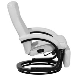 Beliani Recliner Chair Might With Footrest Faux Leather White - thumbnail 5