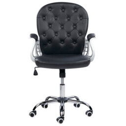 Beliani Desk Chair Princess Faux Leather Black - thumbnail 5
