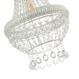 Happy Homewares Vintage And Ornate White Metal Pendant Light Shade With Clear Acrylic - thumbnail 4