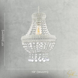 Happy Homewares Vintage And Ornate White Metal Pendant Light Shade With Clear Acrylic - thumbnail 7