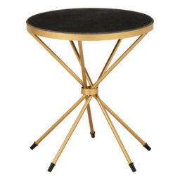 Orsina Templar Black Marble Top Side Table