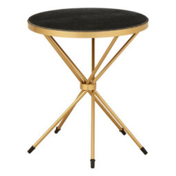 Orsina Templar Black Marble Top Side Table - thumbnail 2