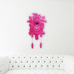 Walplus Pink Vintage Cuckoo Wall Clock - Swinging Pendulum, And Classic Design Wall Clock For Bedroom, Livingroom And Kitchen - thumbnail 4