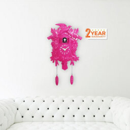 Walplus Pink Vintage Cuckoo Wall Clock - Swinging Pendulum, And Classic Design Wall Clock For Bedroom, Livingroom And Kitchen - thumbnail 5