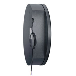 Round Bathroom Mirror Cabinet With Led Lights Demister Socket Black Storage Cupboard - thumbnail 3