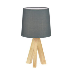 First Choice Lighting Hubert Natural Wooden Tripod Lamp - thumbnail 1