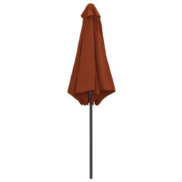 Berkfield Outdoor Parasol With Aluminium Pole 270X246 Cm Terracotta - thumbnail 4