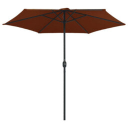 Berkfield Outdoor Parasol With Aluminium Pole 270X246 Cm Terracotta - thumbnail 3
