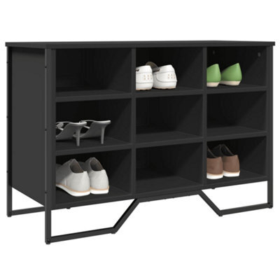 Berkfield Shoe Cabinet Black 90X38X61.5 Cm Engineered Wood - image 1