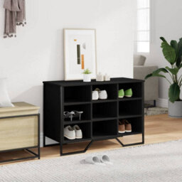Berkfield Shoe Cabinet Black 90X38X61.5 Cm Engineered Wood - thumbnail 3