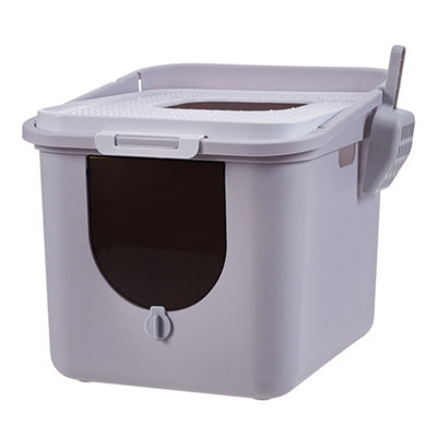Thehotsale Fully Enclosed Anti-Splash And Anti-Tracking Cat Litter Box With Flip-Top And Locking Door