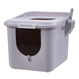 Thehotsale Fully Enclosed Anti-Splash And Anti-Tracking Cat Litter Box With Flip-Top And Locking Door - thumbnail 1