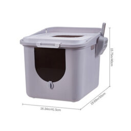 Thehotsale Fully Enclosed Anti-Splash And Anti-Tracking Cat Litter Box With Flip-Top And Locking Door - thumbnail 6