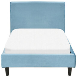 Beliani Bed Velvet Fitou 90 X 200 Cm (Eu Single) Light Blue - thumbnail 5