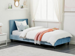 Beliani Bed Velvet Fitou 90 X 200 Cm (Eu Single) Light Blue - thumbnail 2