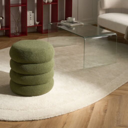 Wyld And Coco Green Bouclé Round Pouffe Footstool - W43 X D43 X H47Cm - thumbnail 2