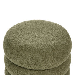 Wyld And Coco Green Bouclé Round Pouffe Footstool - W43 X D43 X H47Cm - thumbnail 5