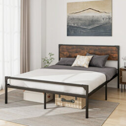 Costway King Bed Frame Industrial Metal Platform Bed With Headboard And Footboard - thumbnail 7