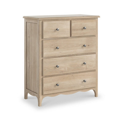 Celine Washed Oak 2 Over 3 Drawer Chest Fully Assembled - By Roseland Furniture - image 1