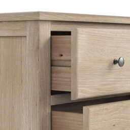 Celine Washed Oak 2 Over 3 Drawer Chest Fully Assembled - By Roseland Furniture - thumbnail 5