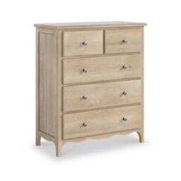 Celine Washed Oak 2 Over 3 Drawer Chest Fully Assembled - By Roseland Furniture