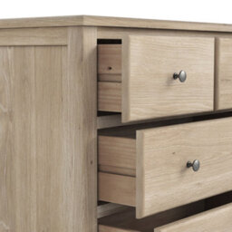 Celine Washed Oak 2 Over 3 Drawer Chest Fully Assembled - By Roseland Furniture - thumbnail 6