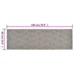 Berkfield Kitchen Rug Washable Rhombus 60X180 Cm Velvet - thumbnail 5