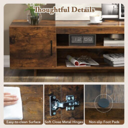 Costway 152 Cm Entertain Center Tv Stand For Tvs Up To 70 Inches-Brown - thumbnail 8