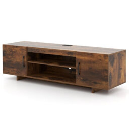 Costway 152 Cm Entertain Center Tv Stand For Tvs Up To 70 Inches-Brown - thumbnail 9