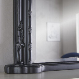 The Online Mirror Shop Overmantle Mirror Mayfair Arched Shape With Black Frame- H 89Cm X W 127Cm X D 4Cm For Hanging In Entryway And Hallway - thumbnail 4